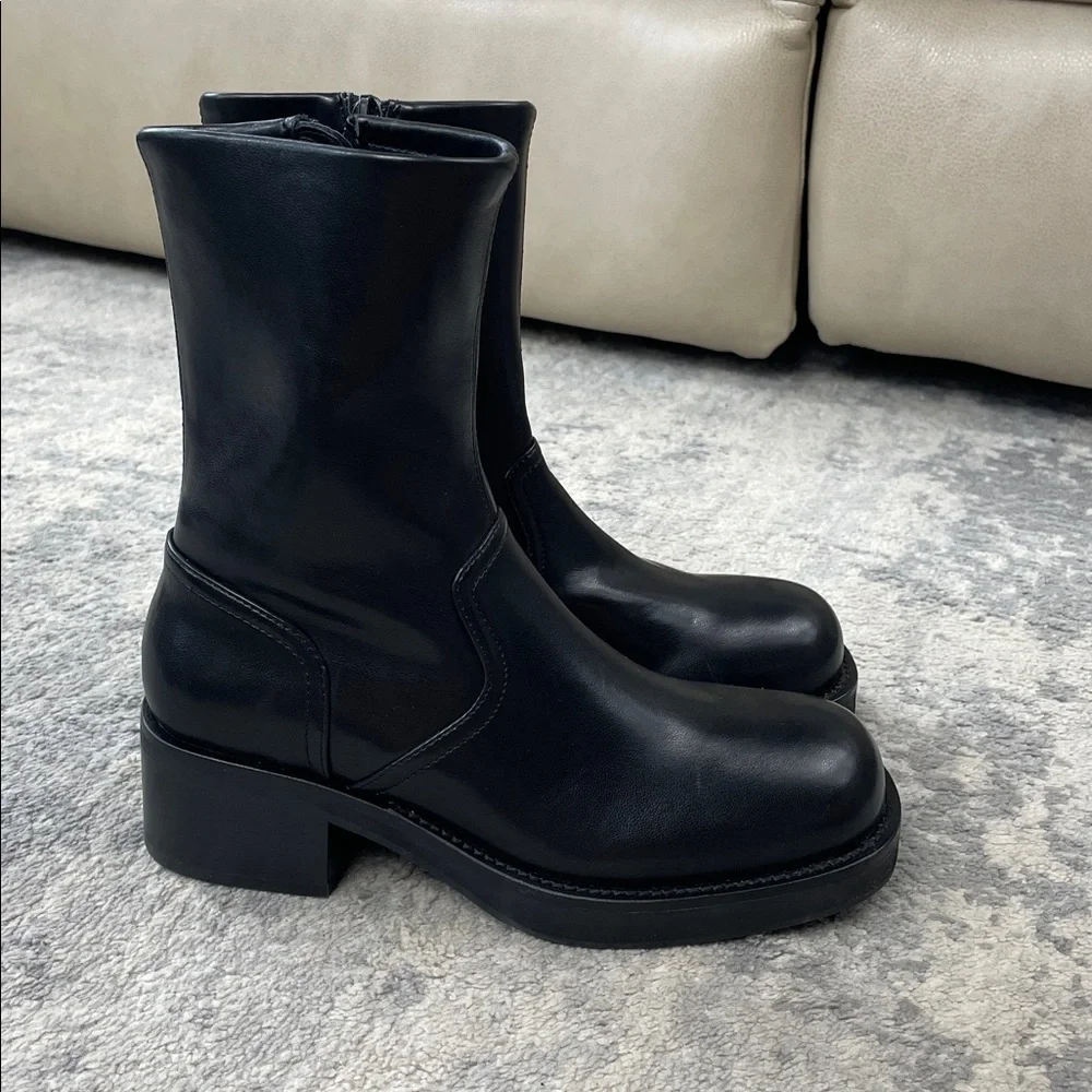 New Jeffrey Campbell Liverpool 2 Platform Ankle Boot Bootie Black Sz 5
